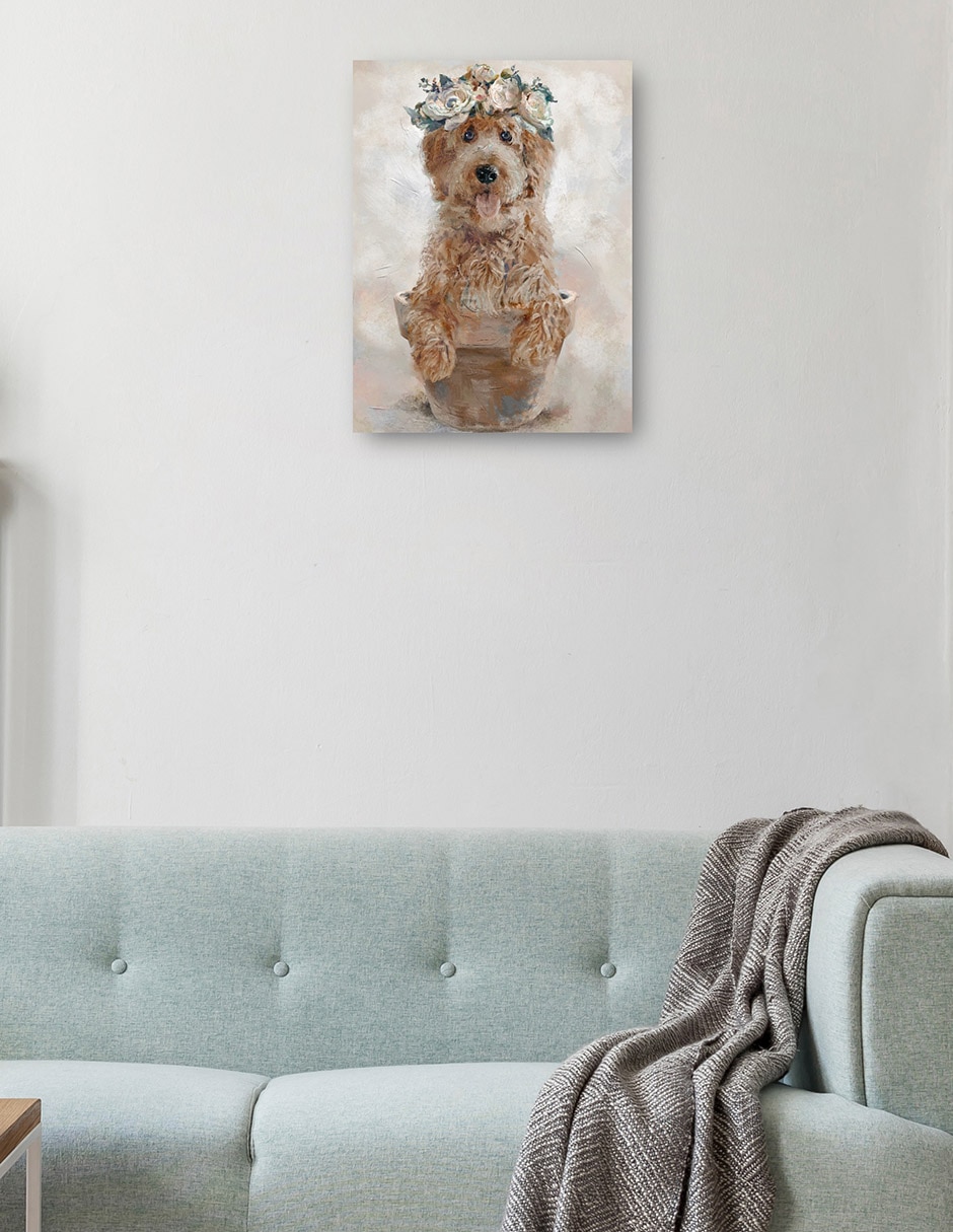 Cuadro decorativo Amigos En Maceta Iii - Impresión En Lienzo técnica mixta Animales Domésticos 2