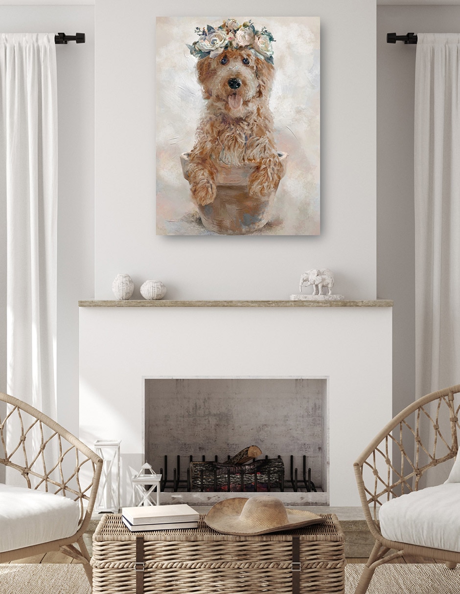 Cuadro decorativo Amigos En Maceta Iii - Impresión En Lienzo técnica mixta Animales Domésticos 4
