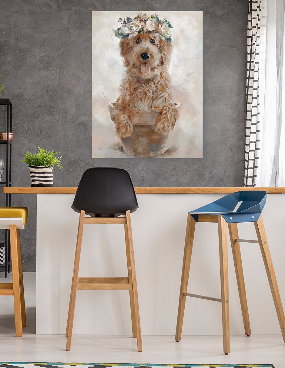 Cuadro decorativo Amigos En Maceta Iii - Impresión En Lienzo técnica mixta Animales Domésticos 5