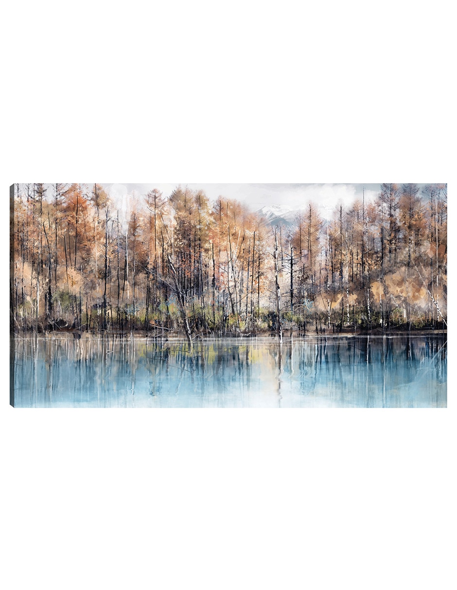 Cuadro decorativo Arboles Del Lago - Impresión En Lienzo técnica mixta Lagos