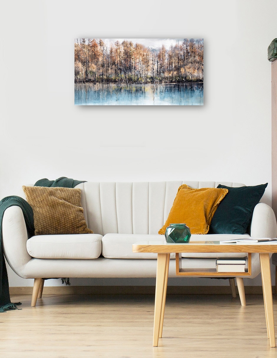 Cuadro decorativo Arboles Del Lago - Impresión En Lienzo técnica mixta Lagos 5
