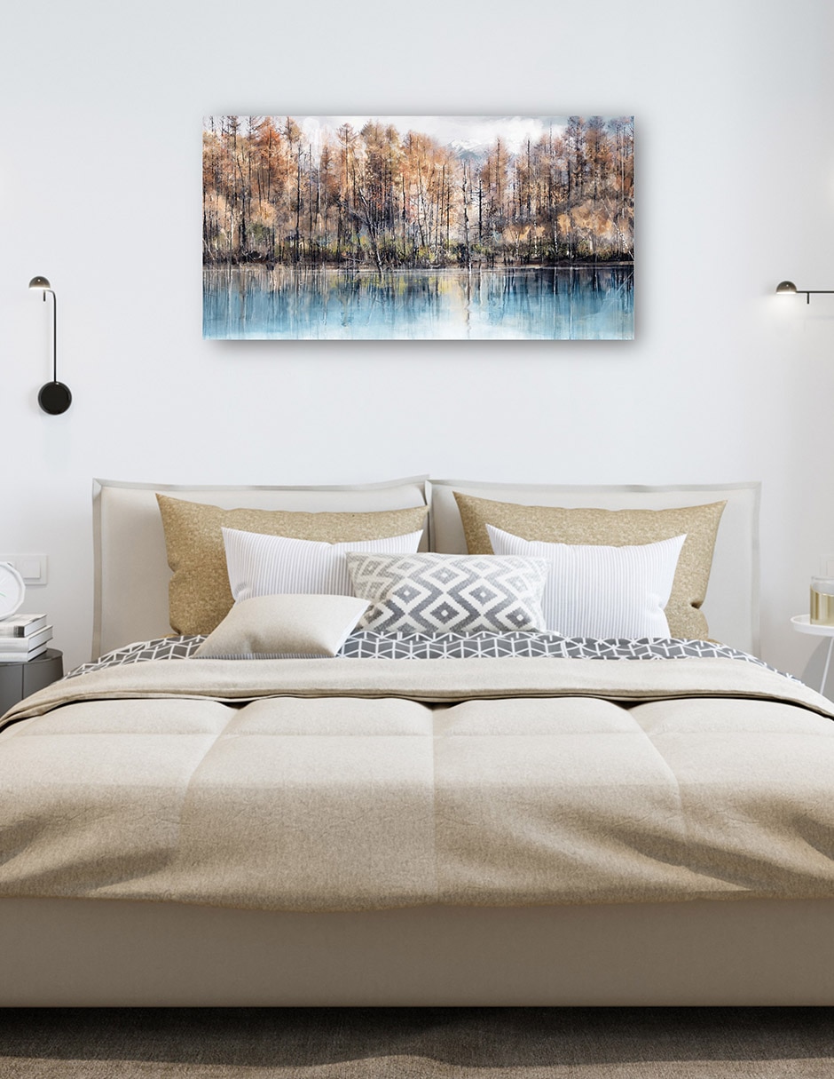 Cuadro decorativo Arboles Del Lago - Impresión En Lienzo técnica mixta Lagos 6