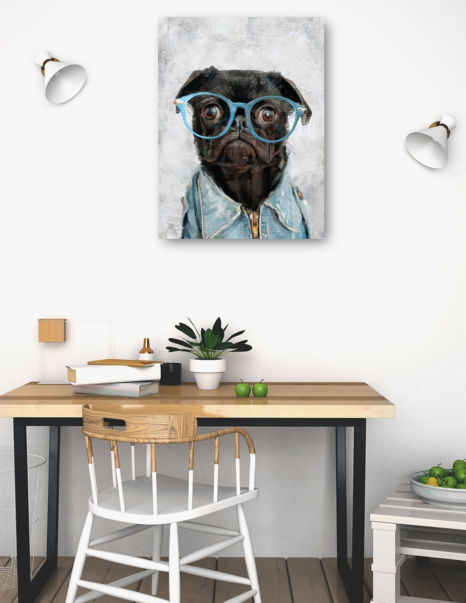 Cuadro decorativo Anteojos I - Impresión En Lienzo técnica mixta Animales Domésticos 4