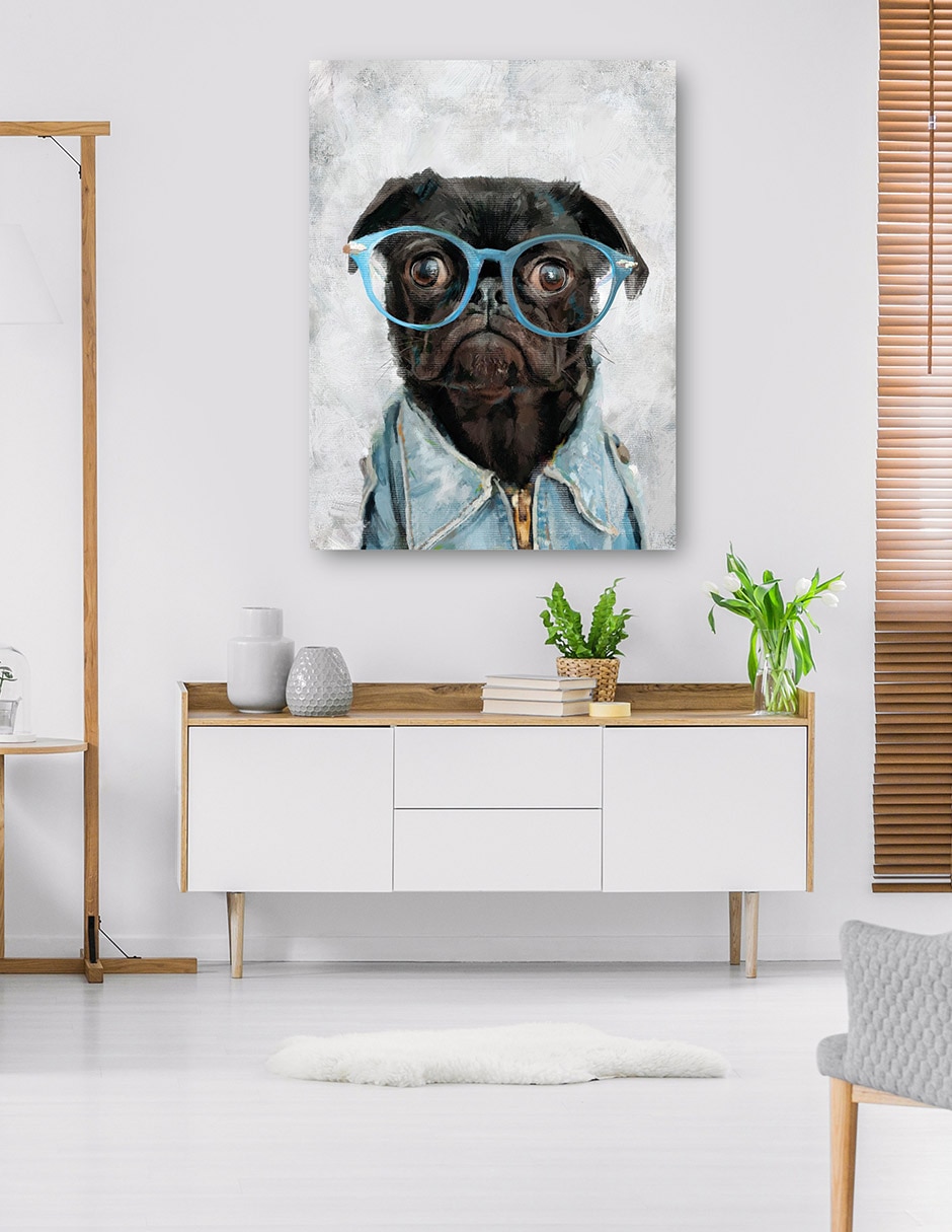 Cuadro decorativo Anteojos I - Impresión En Lienzo técnica mixta Animales Domésticos 6