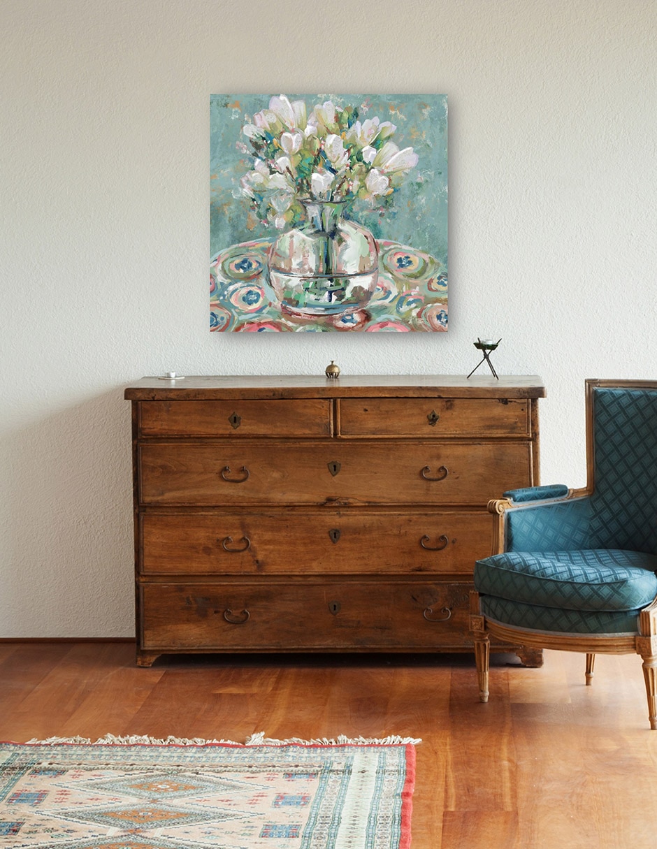 Cuadro decorativo Barcelona Blues - Impresión En Lienzo técnica mixta Floreros 4