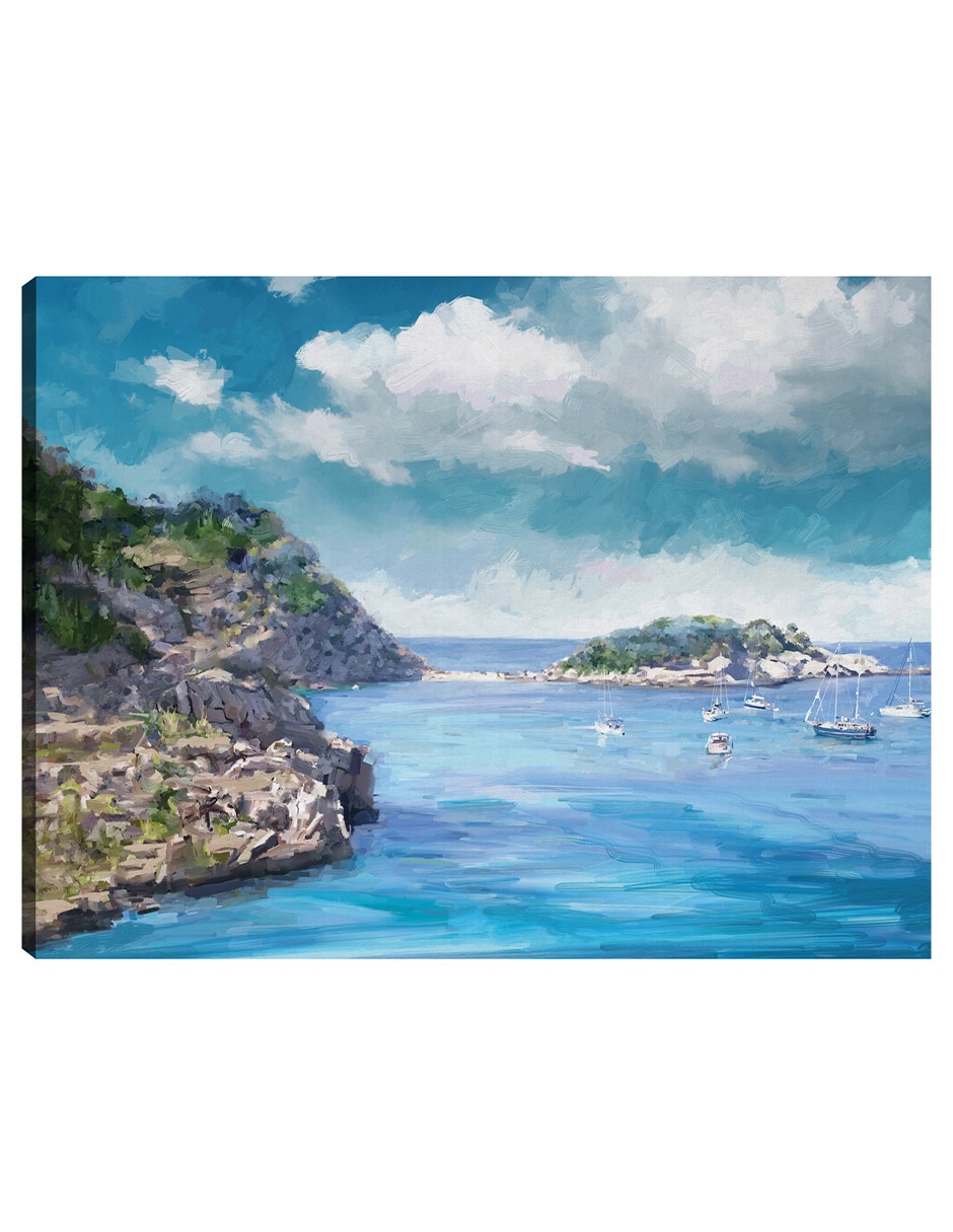 Cuadro decorativo Blues Del Puerto - Impresión En Lienzo técnica mixta Playas Cuadro decorativo Blues Del Puerto - Impresión En Lienzo técnica mixta Playas