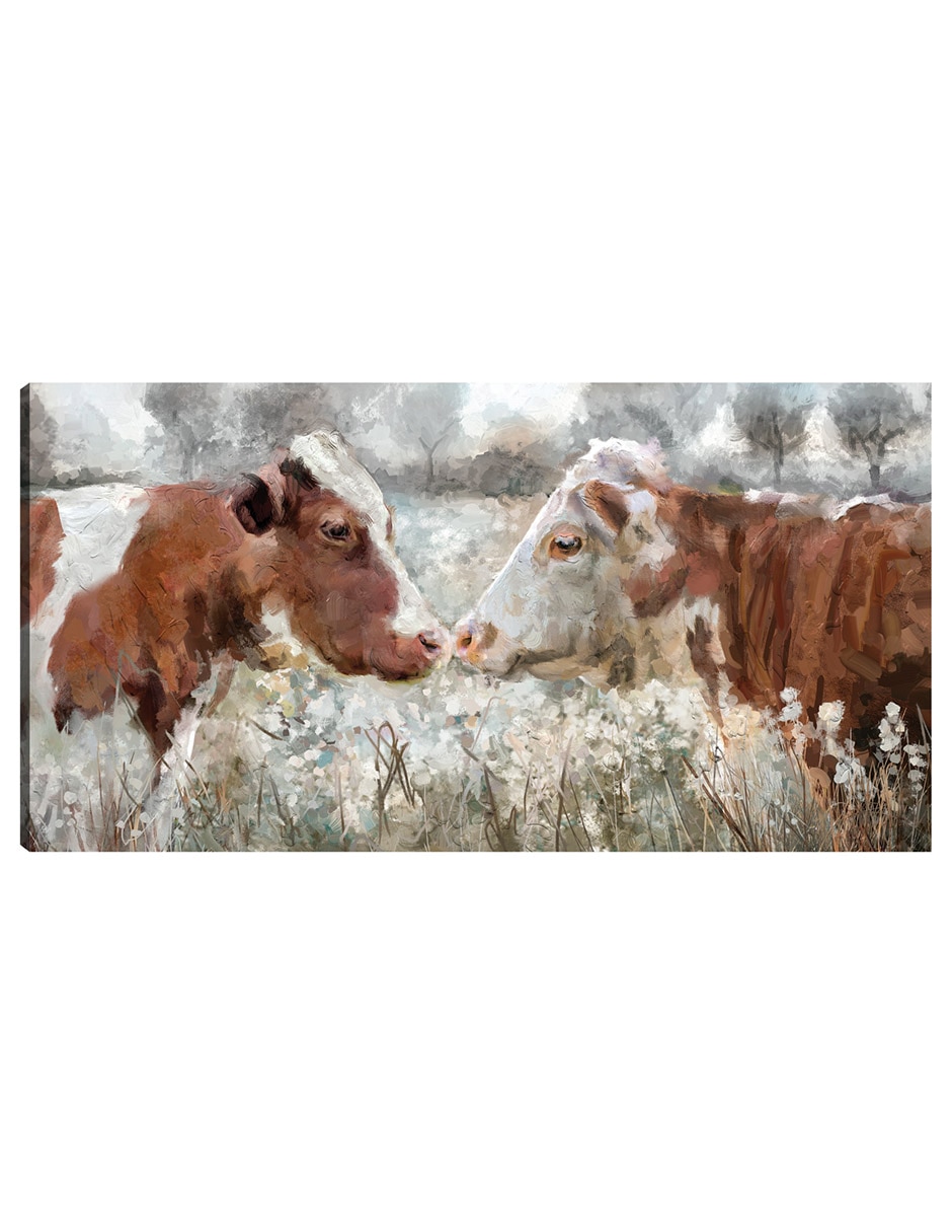 Cuadro decorativo Beso De Vaca - Impresión En Lienzo técnica mixta Primavera