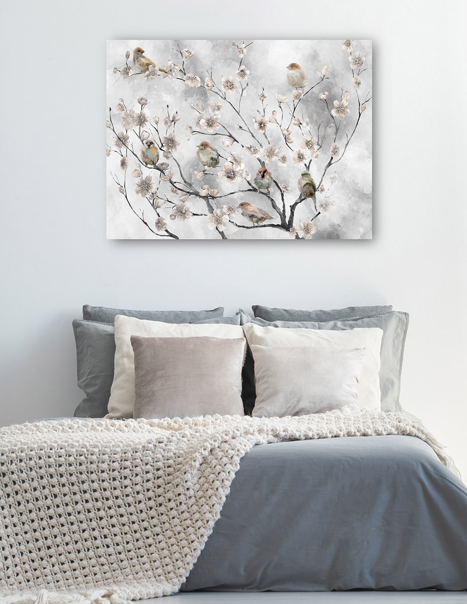 Cuadro decorativo Aves De Flor De Cerezo - Impresión En Lienzo técnica mixta Naturaleza 5