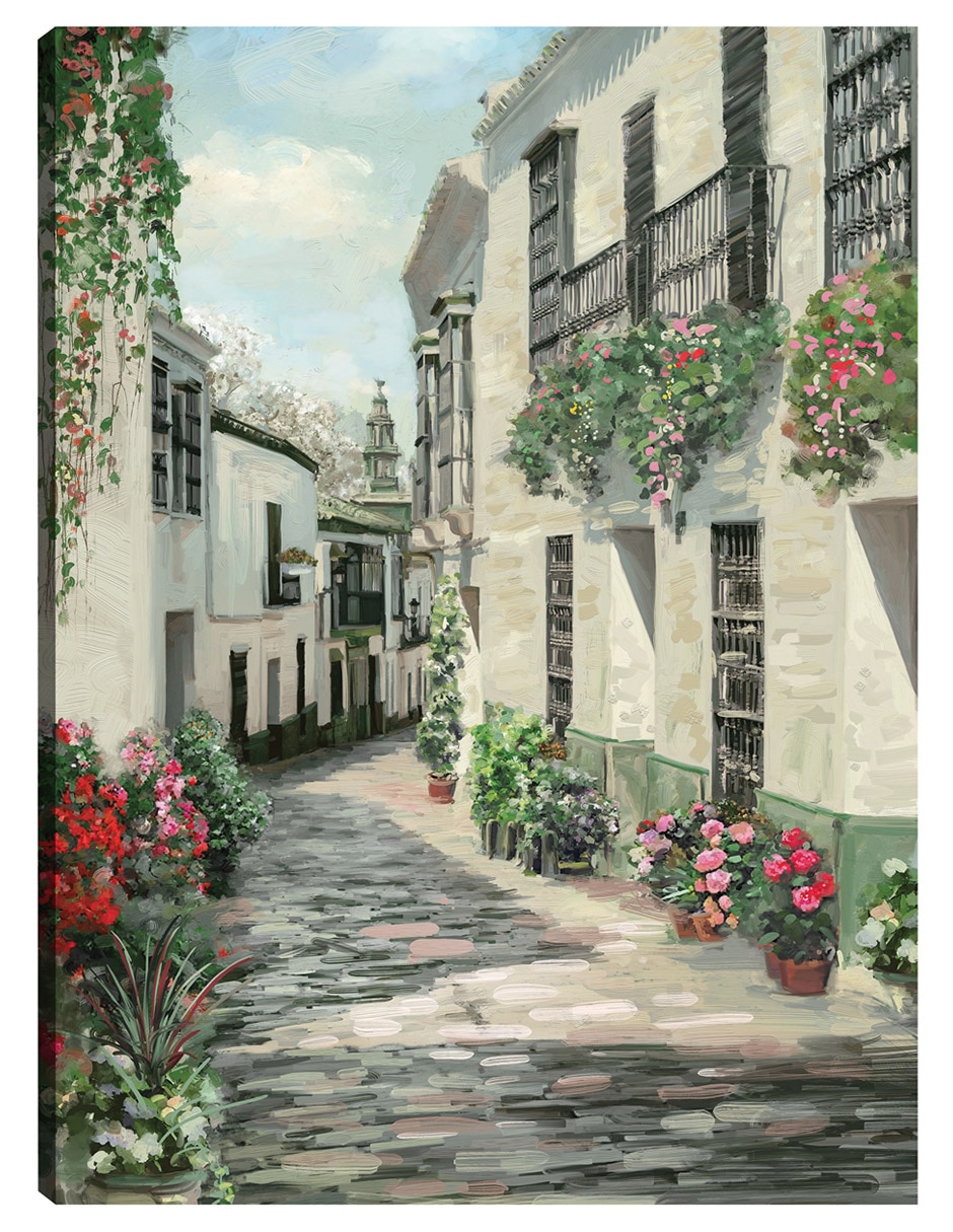 Cuadro decorativo Calle Del Pueblo Ii - Impresión En Lienzo técnica mixta Arquitectura