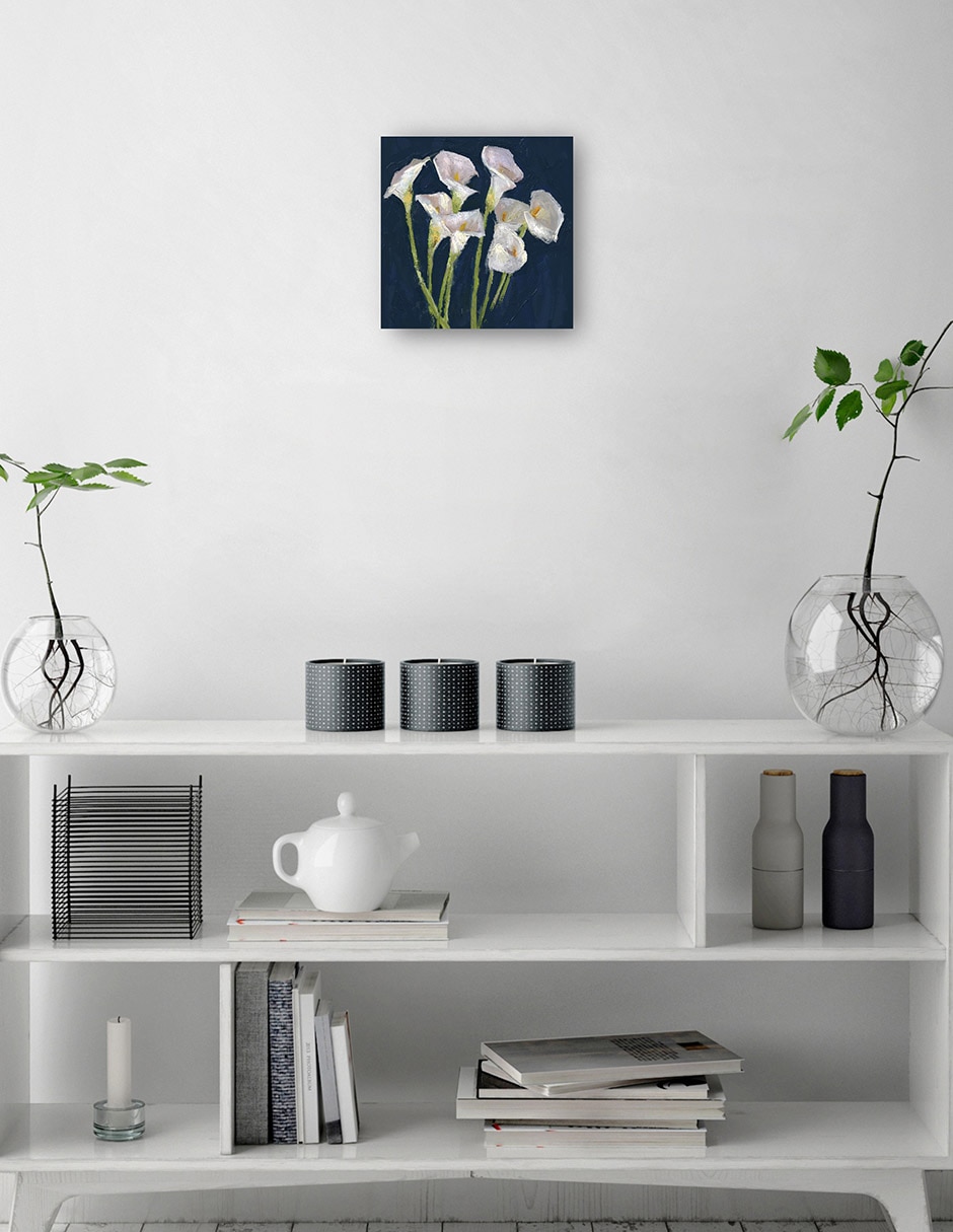 Cuadro decorativo Callas En Azul - Impresión En Lienzo técnica mixta Primavera 2