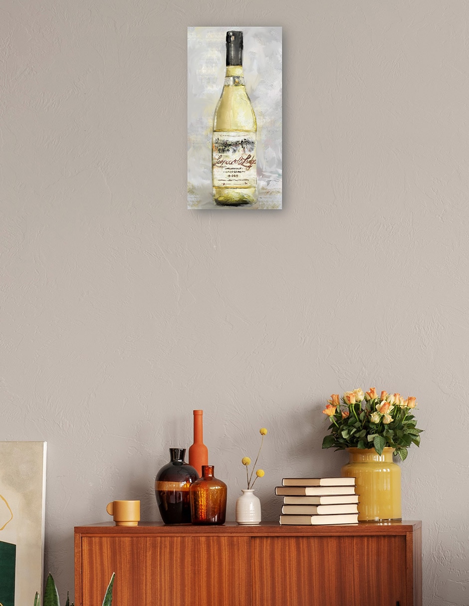 Cuadro decorativo Botella De Blanco - Impresión En Lienzo técnica mixta Playas 3