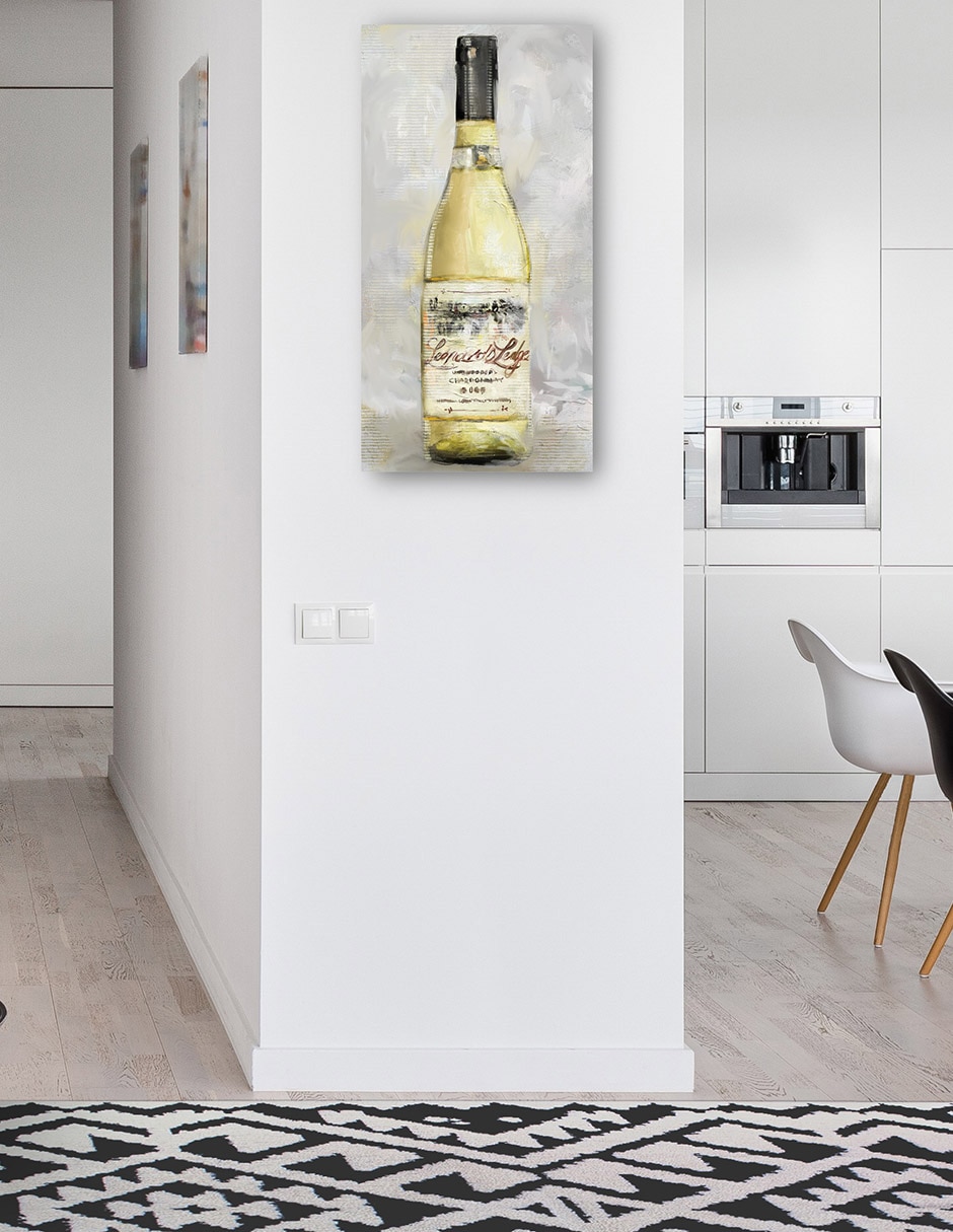 Cuadro decorativo Botella De Blanco - Impresión En Lienzo técnica mixta Playas 4