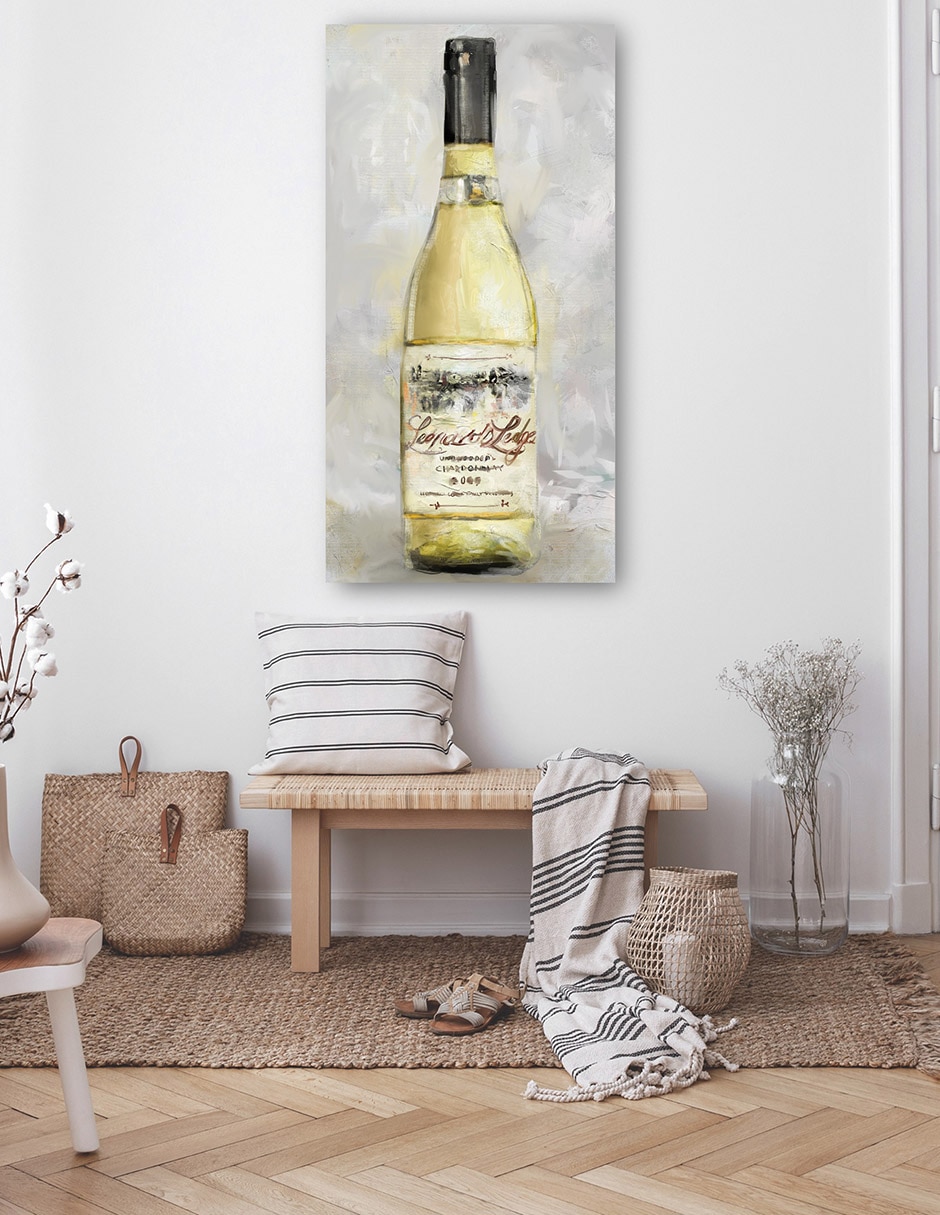 Cuadro decorativo Botella De Blanco - Impresión En Lienzo técnica mixta Playas 5