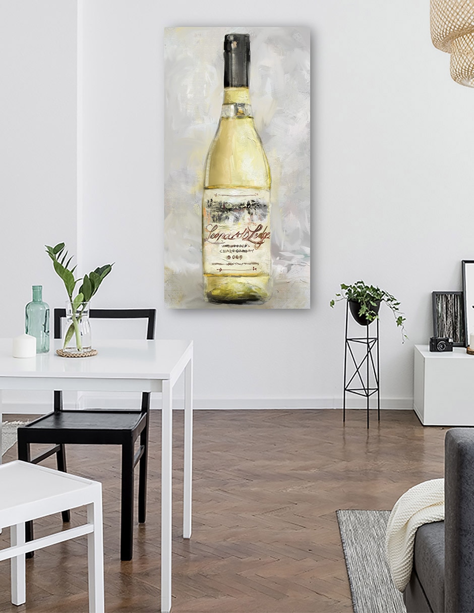 Cuadro decorativo Botella De Blanco - Impresión En Lienzo técnica mixta Playas 6