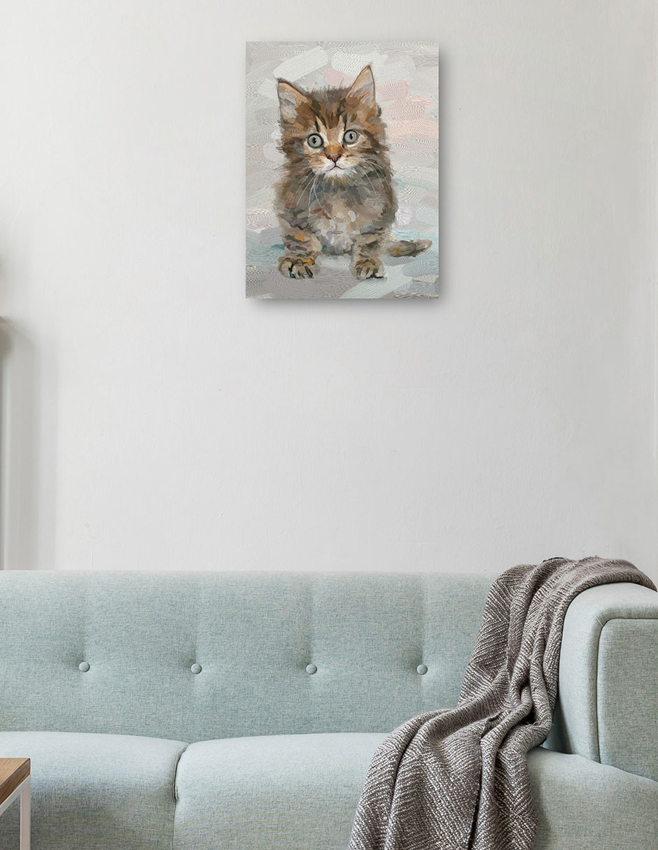 Cuadro decorativo Bonita Gatita Iv - Impresión En Lienzo técnica mixta Animales Domésticos 2