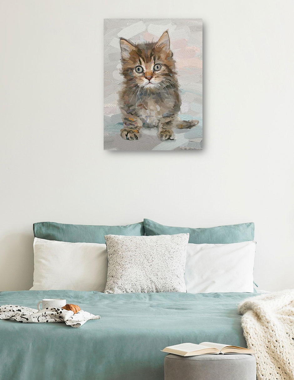 Cuadro decorativo Bonita Gatita Iv - Impresión En Lienzo técnica mixta Animales Domésticos 3