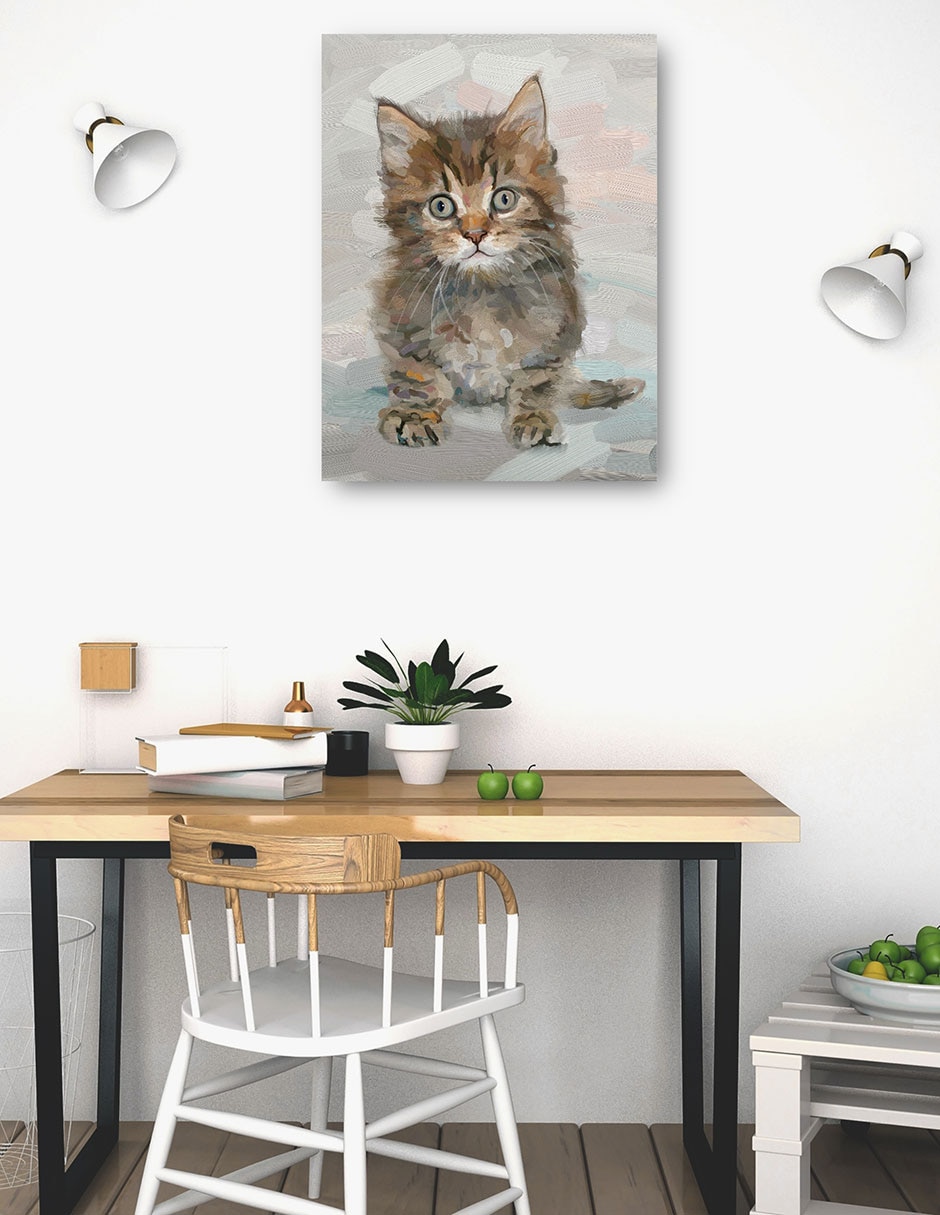 Cuadro decorativo Bonita Gatita Iv - Impresión En Lienzo técnica mixta Animales Domésticos 4