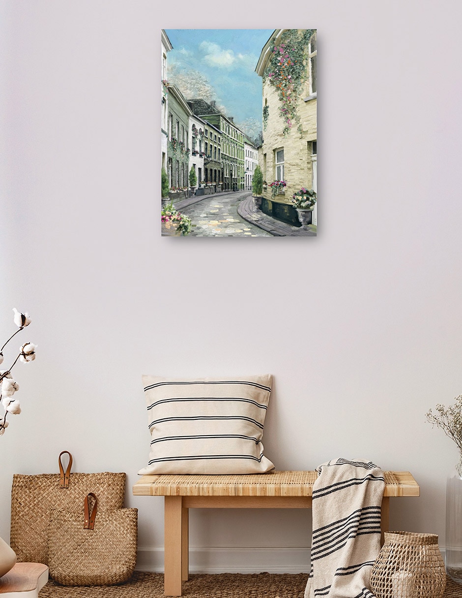 Cuadro decorativo Calle Del Pueblo I - Impresión En Lienzo técnica mixta Arquitectura 3