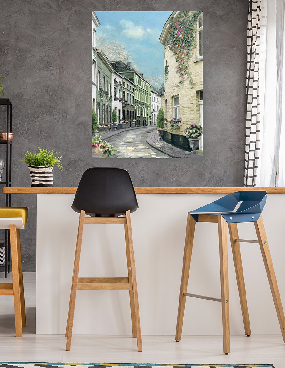 Cuadro decorativo Calle Del Pueblo I - Impresión En Lienzo técnica mixta Arquitectura 5