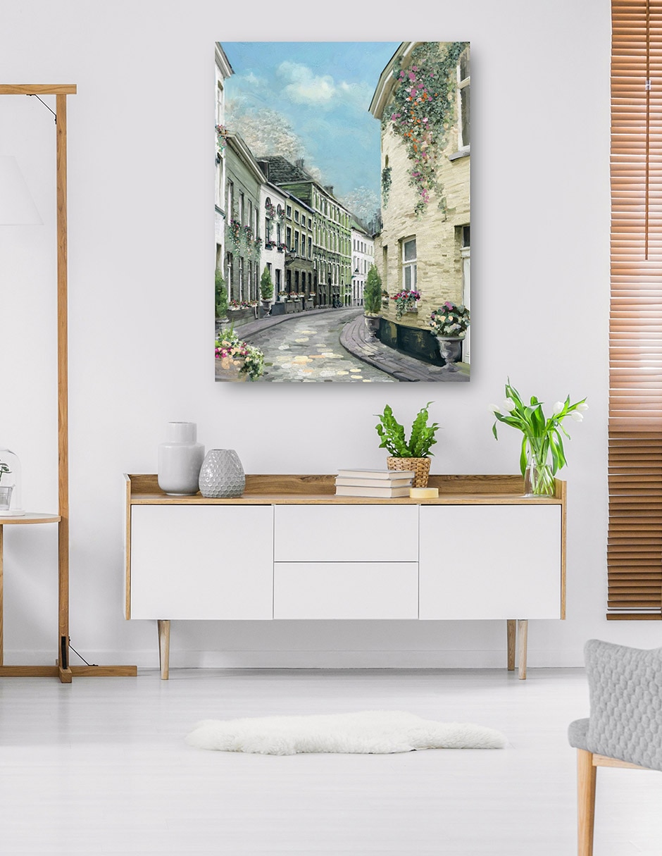 Cuadro decorativo Calle Del Pueblo I - Impresión En Lienzo técnica mixta Arquitectura 6