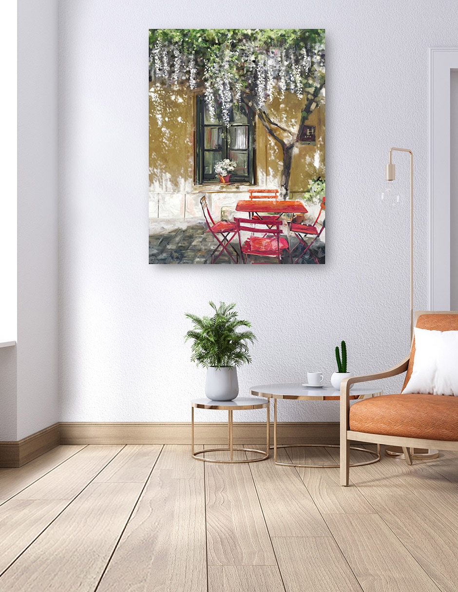 Cuadro decorativo Café Del Jardín - Impresión En Lienzo técnica mixta Lugares 6