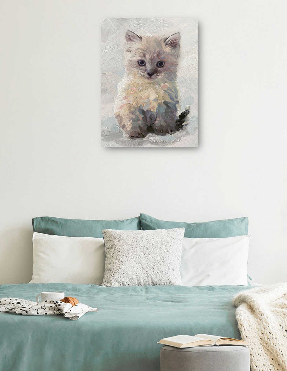 Cuadro decorativo Bonita Gatita I - Impresión En Lienzo técnica mixta Animales Domésticos 3
