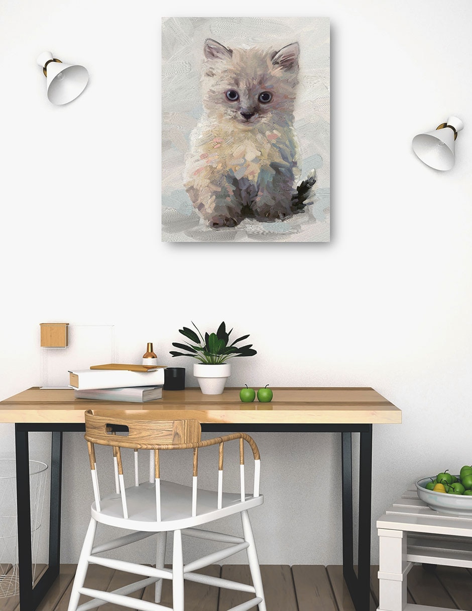 Cuadro decorativo Bonita Gatita I - Impresión En Lienzo técnica mixta Animales Domésticos 4