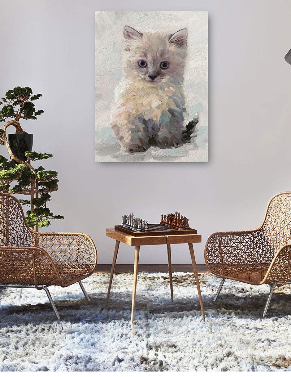 Cuadro decorativo Bonita Gatita I - Impresión En Lienzo técnica mixta Animales Domésticos 5