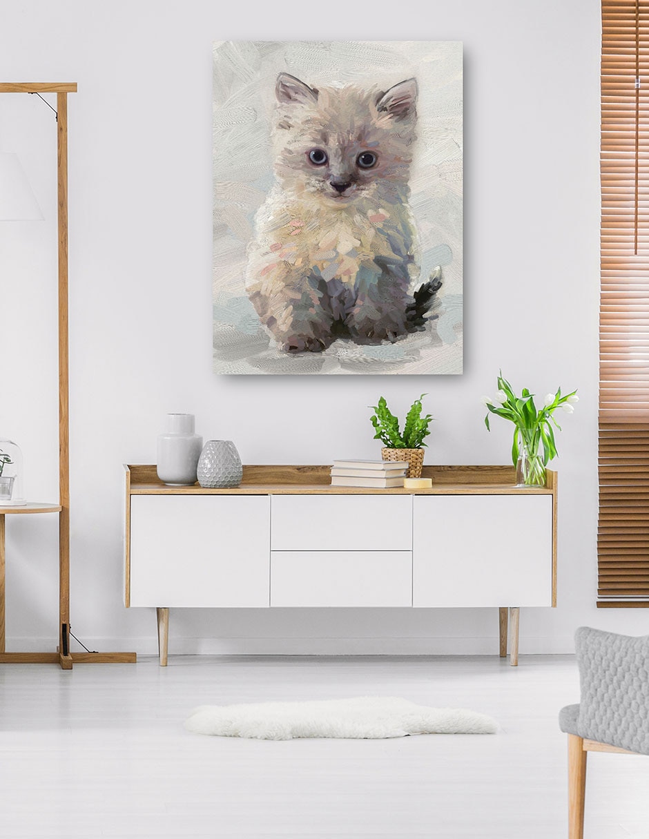 Cuadro decorativo Bonita Gatita I - Impresión En Lienzo técnica mixta Animales Domésticos 6