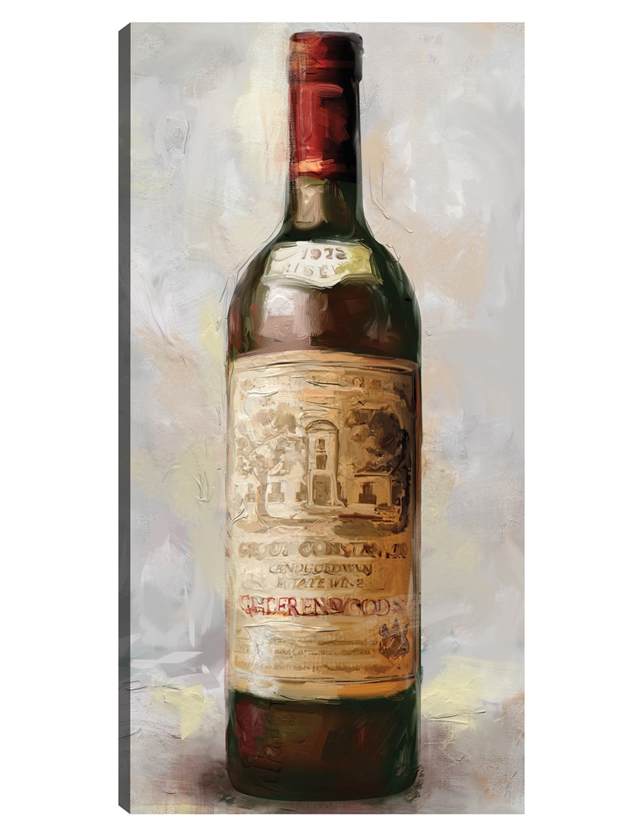 Cuadro decorativo Botella De Rojo - Impresión En Lienzo técnica mixta Bosques