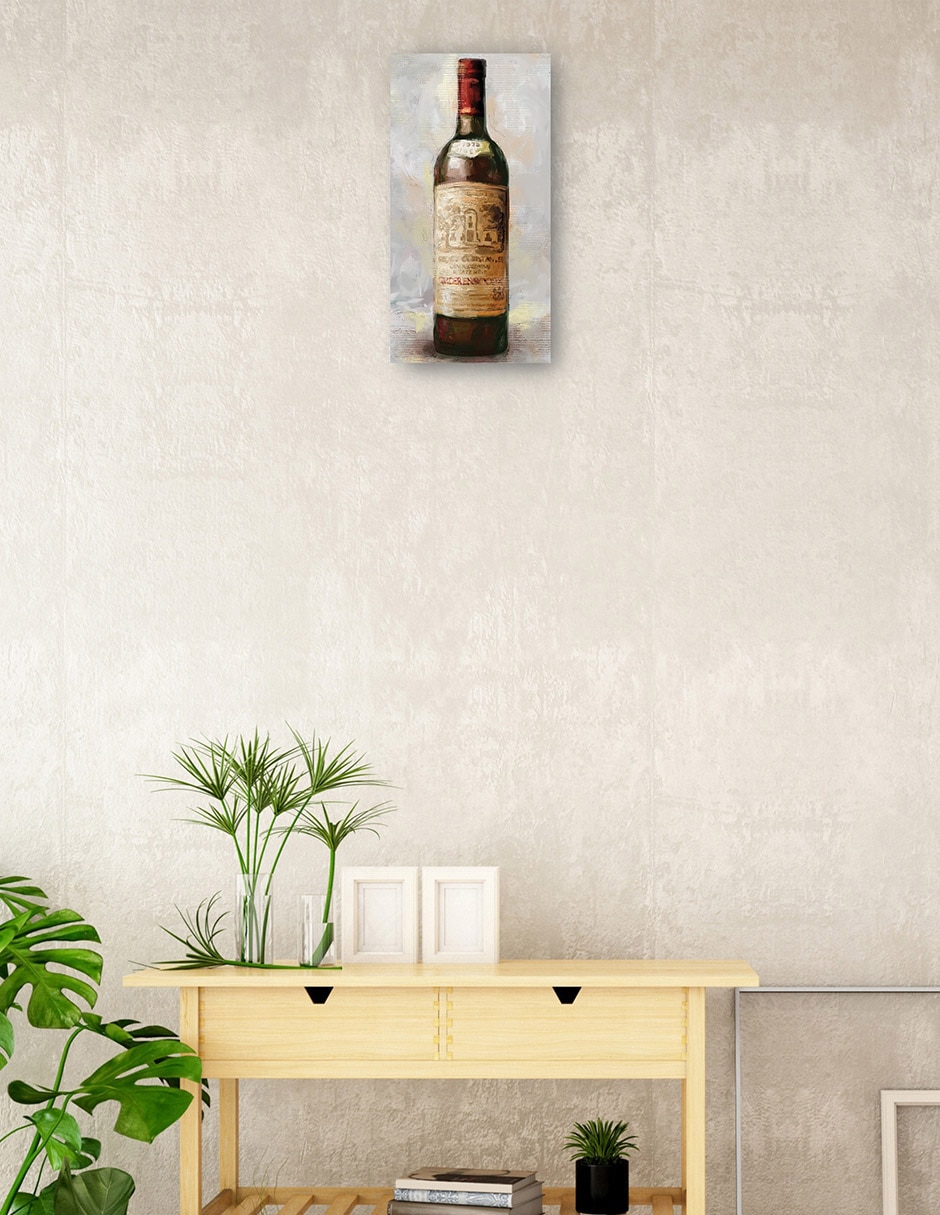 Cuadro decorativo Botella De Rojo - Impresión En Lienzo técnica mixta Bosques 2