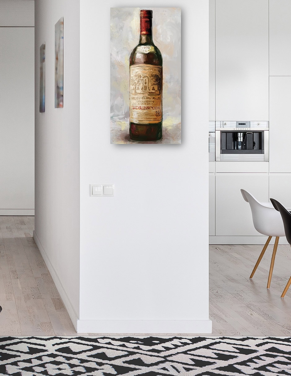 Cuadro decorativo Botella De Rojo - Impresión En Lienzo técnica mixta Bosques 4