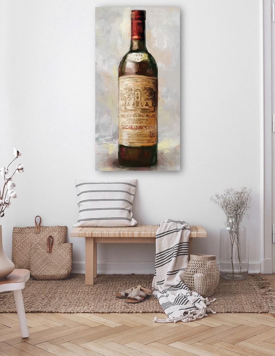Cuadro decorativo Botella De Rojo - Impresión En Lienzo técnica mixta Bosques 5