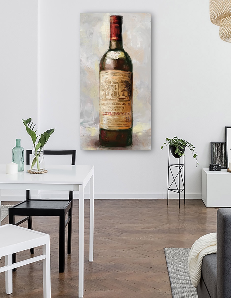 Cuadro decorativo Botella De Rojo - Impresión En Lienzo técnica mixta Bosques 6