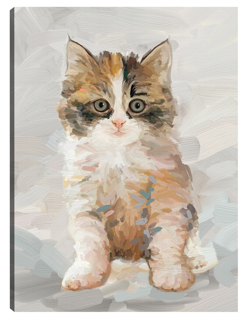 Cuadro decorativo Bonita Gatita Ii - Impresión En Lienzo técnica mixta Animales Domésticos