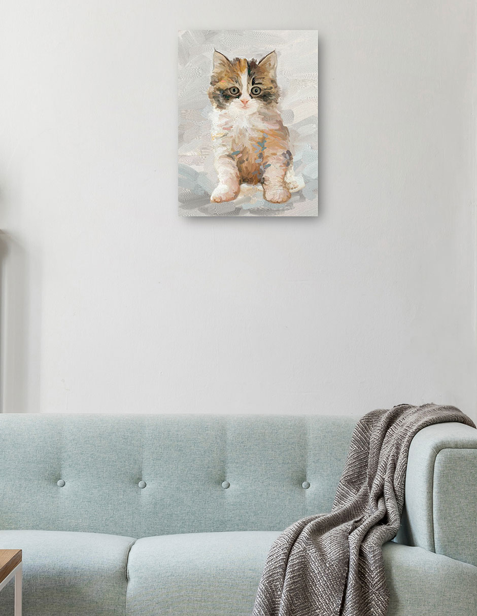Cuadro decorativo Bonita Gatita Ii - Impresión En Lienzo técnica mixta Animales Domésticos 2