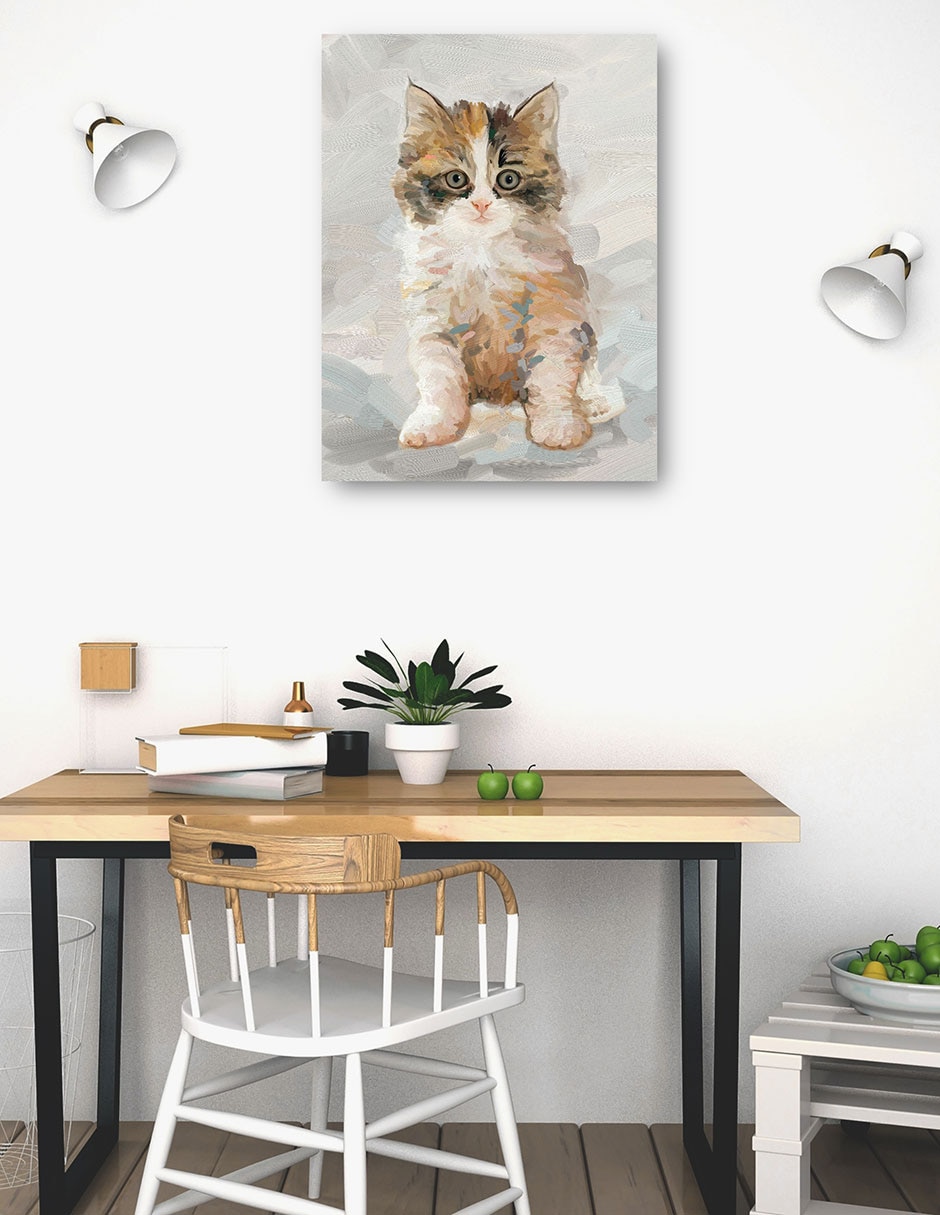 Cuadro decorativo Bonita Gatita Ii - Impresión En Lienzo técnica mixta Animales Domésticos 4