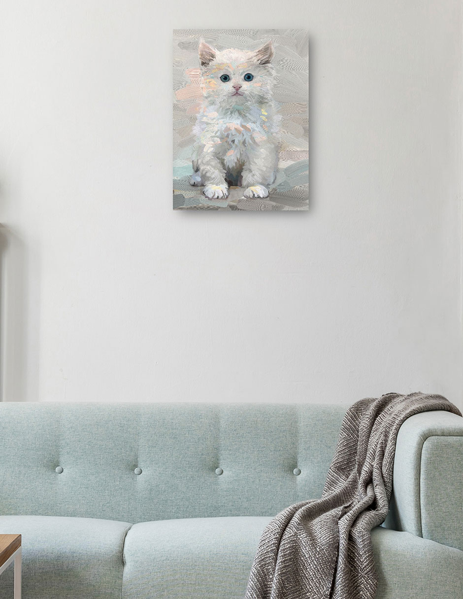 Cuadro decorativo Bonita Gatita Iii - Impresión En Lienzo técnica mixta Animales Domésticos 2