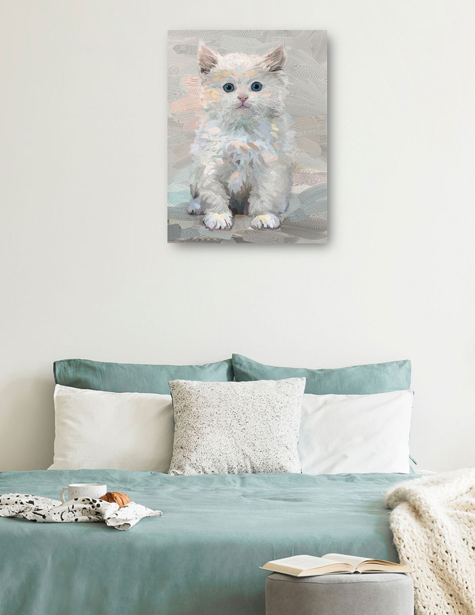 Cuadro decorativo Bonita Gatita Iii - Impresión En Lienzo técnica mixta Animales Domésticos 3