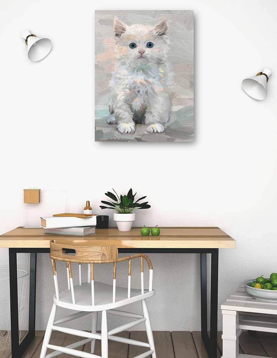 Cuadro decorativo Bonita Gatita Iii - Impresión En Lienzo técnica mixta Animales Domésticos 4