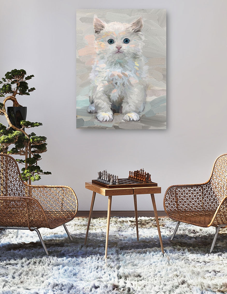 Cuadro decorativo Bonita Gatita Iii - Impresión En Lienzo técnica mixta Animales Domésticos 5