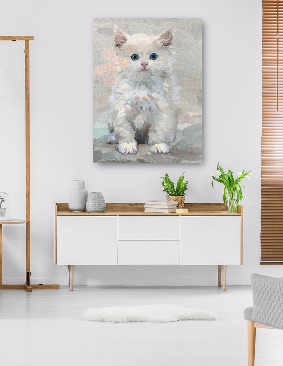 Cuadro decorativo Bonita Gatita Iii - Impresión En Lienzo técnica mixta Animales Domésticos 6