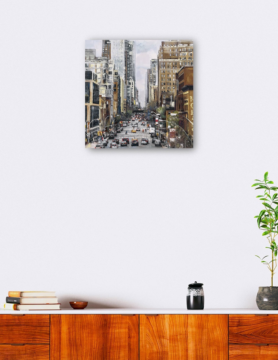 Cuadro decorativo Callejera - Impresión En Lienzo técnica mixta Edificios 4