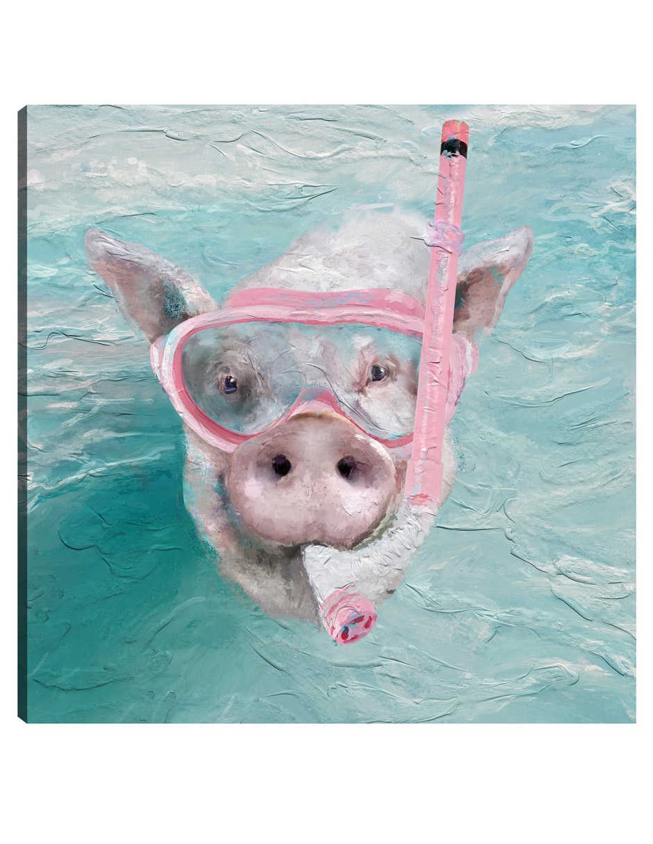 Cuadro decorativo Cerdo Snorkle - Impresión En Lienzo técnica mixta Animales Domésticos Cuadro decorativo Cerdo Snorkle - Impresión En Lienzo técnica mixta Animales Domésticos