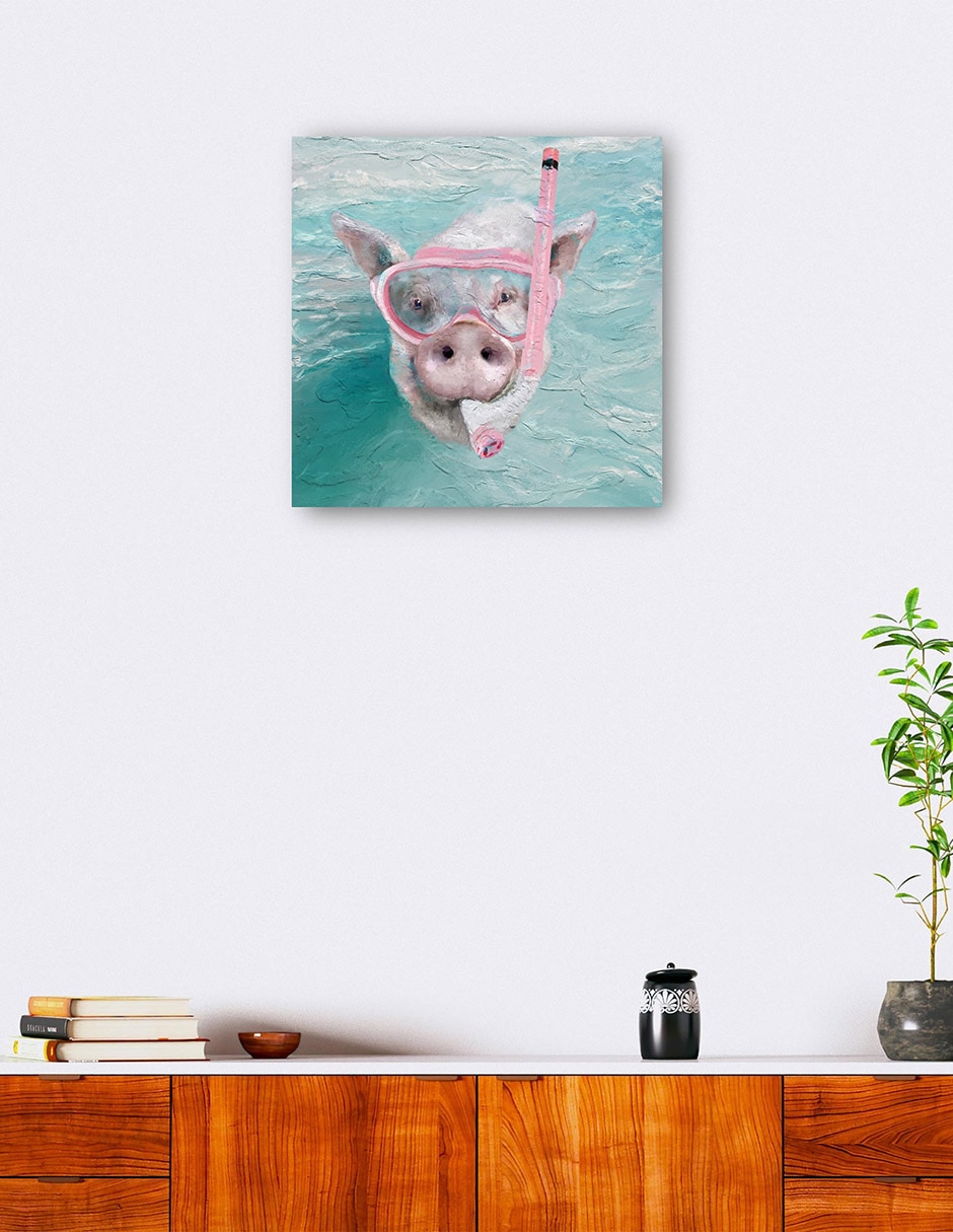 Cuadro decorativo Cerdo Snorkle - Impresión En Lienzo técnica mixta Animales Domésticos 4