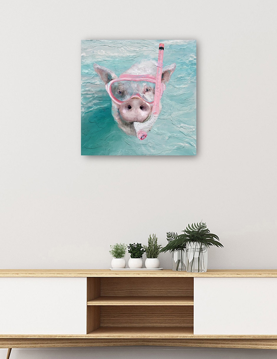 Cuadro decorativo Cerdo Snorkle - Impresión En Lienzo técnica mixta Animales Domésticos 5