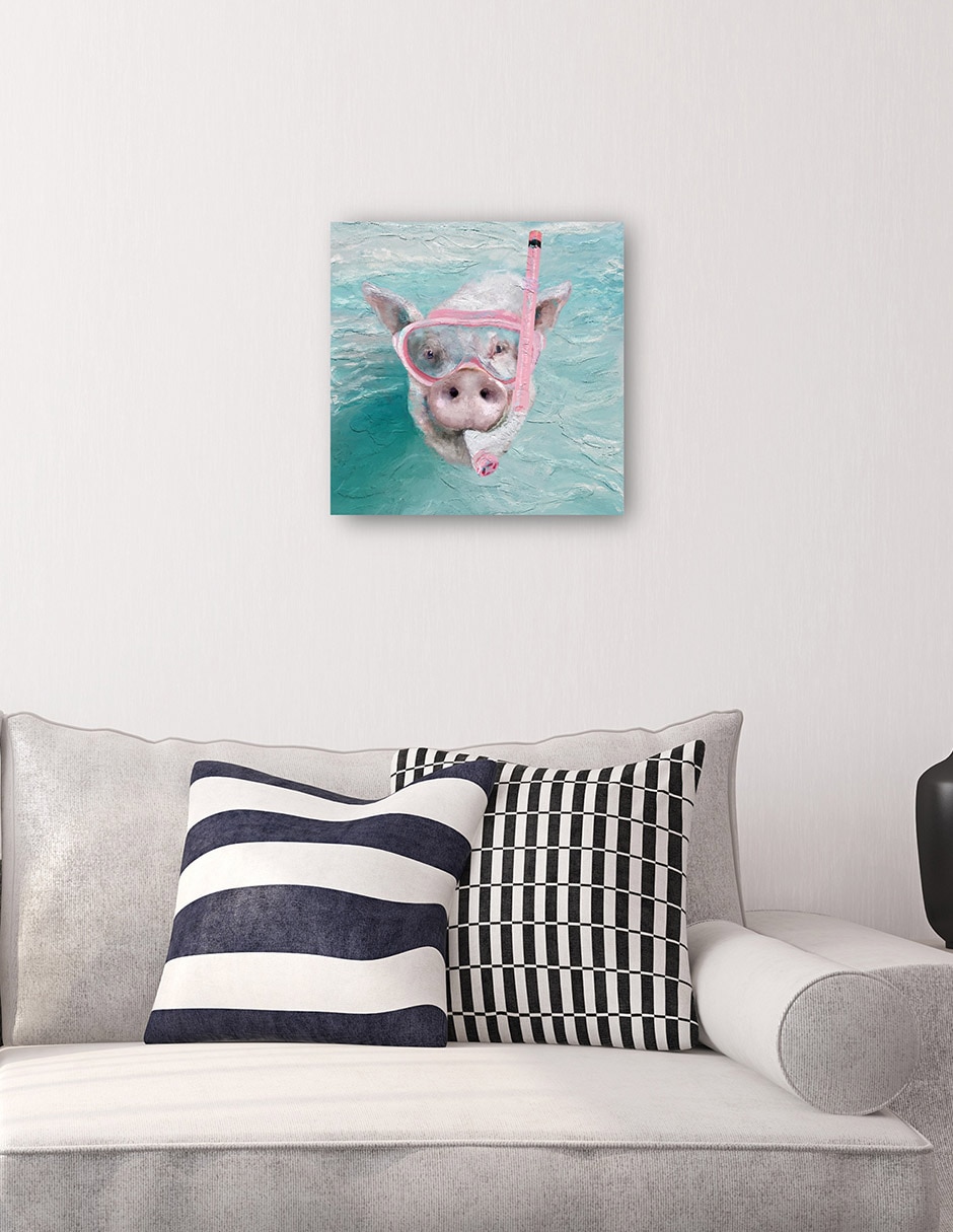Cuadro decorativo Cerdo Snorkle - Impresión En Lienzo técnica mixta Animales Domésticos 6