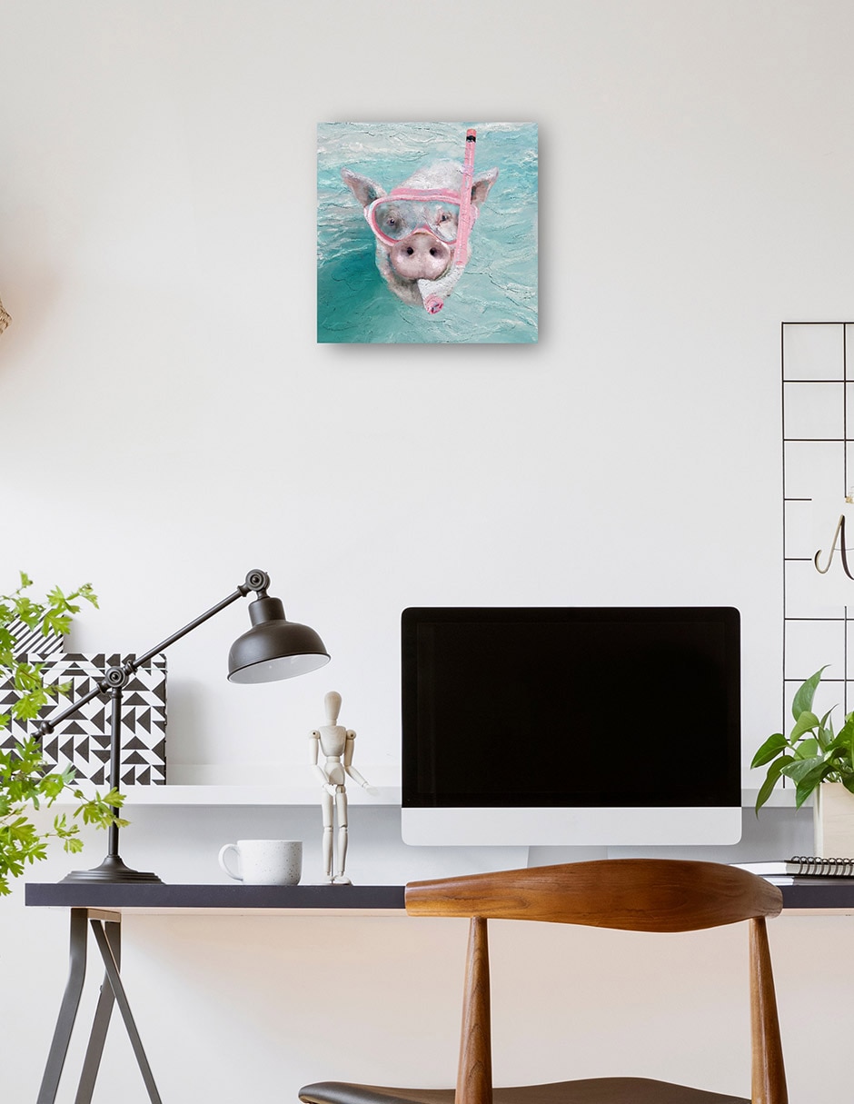 Cuadro decorativo Cerdo Snorkle - Impresión En Lienzo técnica mixta Animales Domésticos 7