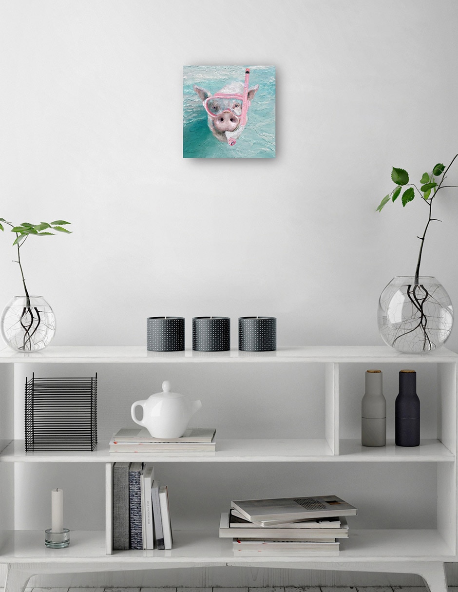 Cuadro decorativo Cerdo Snorkle - Impresión En Lienzo técnica mixta Animales Domésticos 8