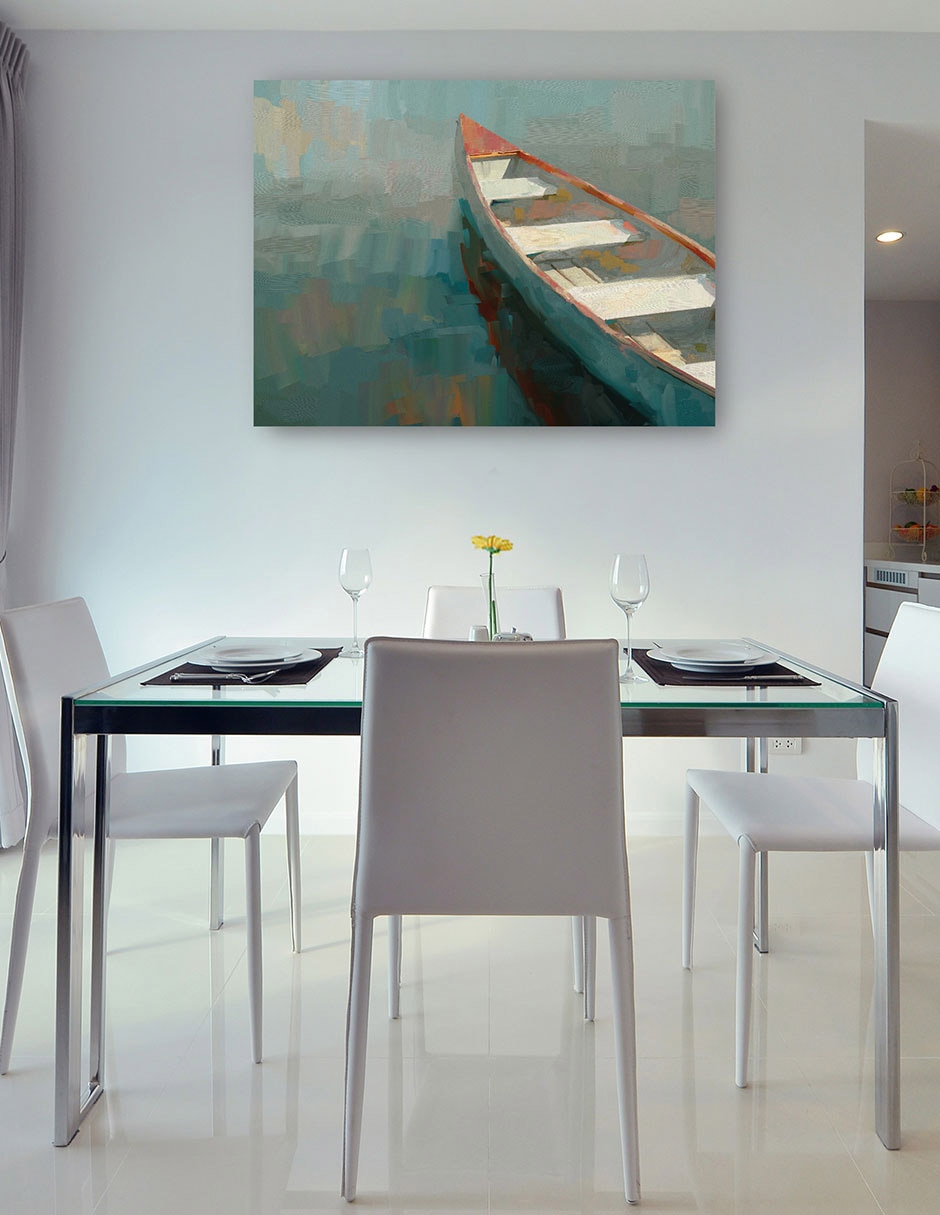 Cuadro decorativo Canoa Coral I - Impresión En Lienzo técnica mixta Navegación 4